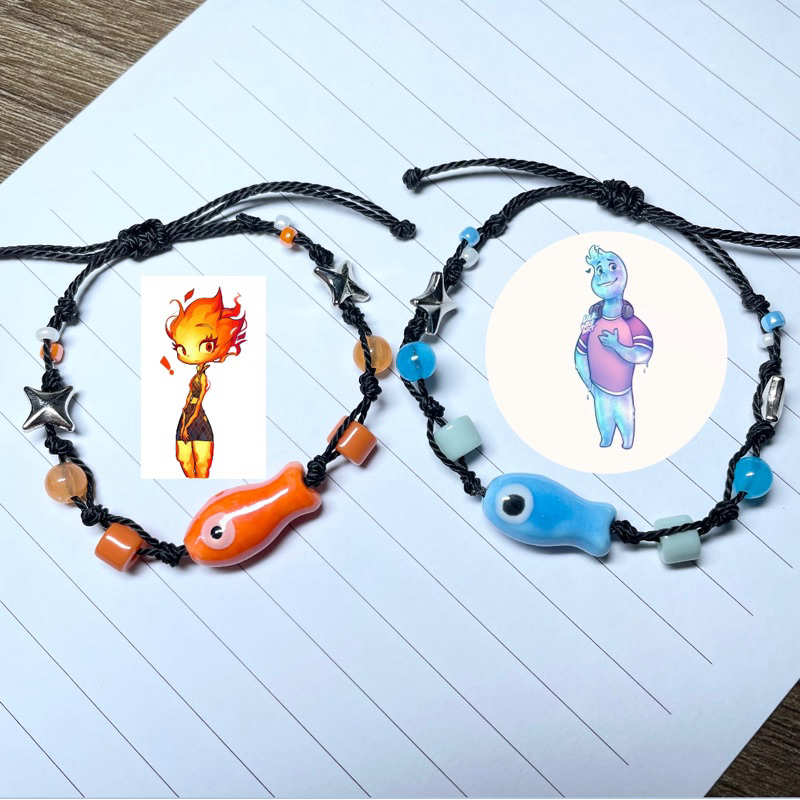 Vòng tay handmade dây rút couple Ember Lumen-Wade Ripple (Lửa và nước) | Scorpio minishop