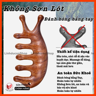 Lược Gỗ Đàn Hương Mát Xa bản Cao Cấp, Massage đầu cổ vai gáy tay chân nâng cơ mặt | linhducon