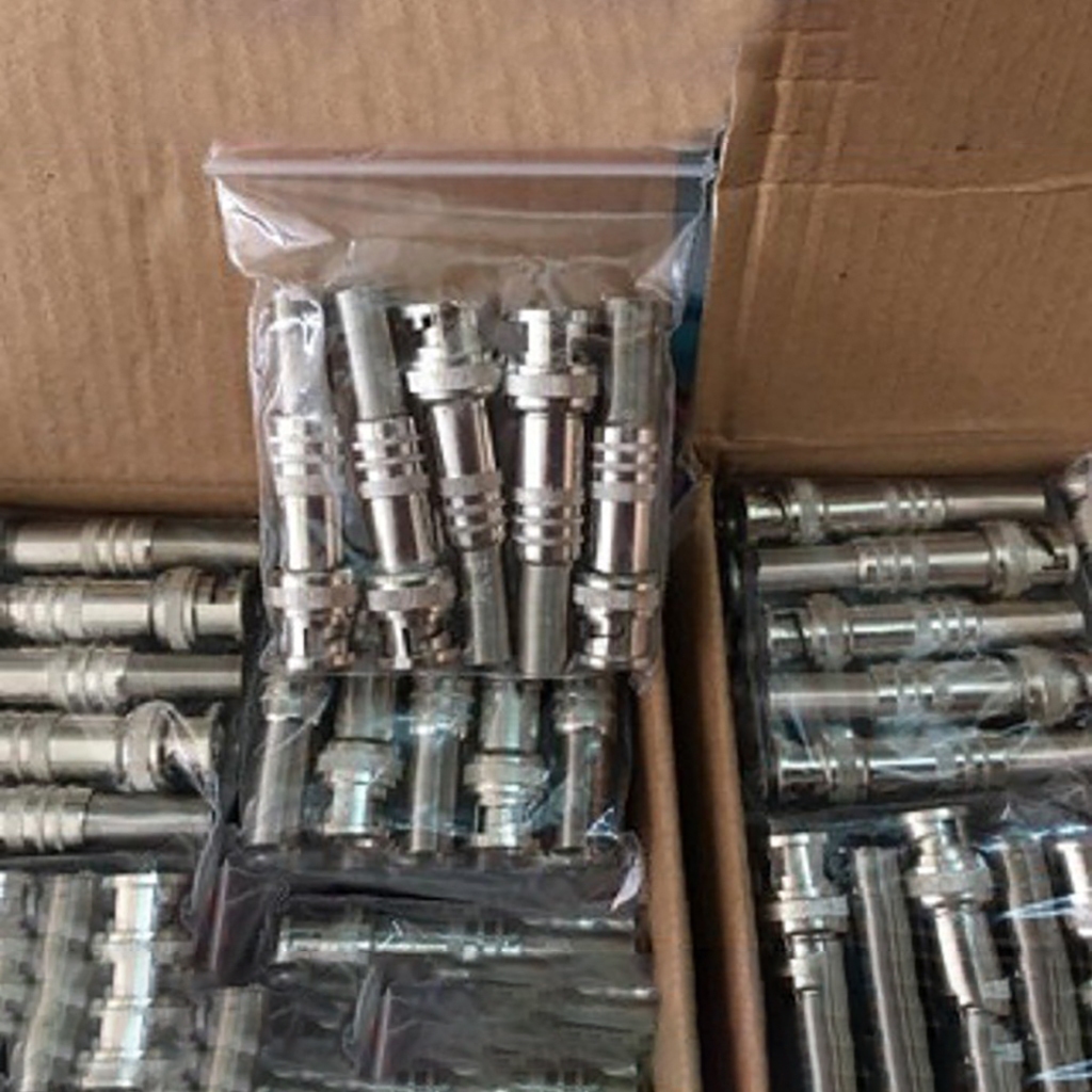 Combo 10 Jack BNC lò xo loại tốt, Đầu nối BNC rắc tín hiệu cho camera, đầu ghi hình