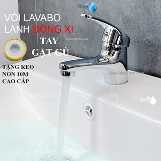 Vòi nước gật gù lavabo lạnh bồn chậu rửa mặt đồng thau xi bóng cao cấp Rina RN9603