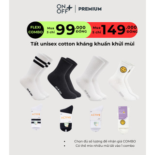 Tất unisex cổ cao cotton kháng khuẩn phong cách gen Z, gen Y ONOFF - 15AQ24A200