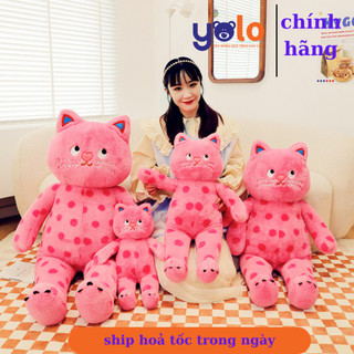 Gấu bông mèo suy. thú nhồi bông mèo hồng siêu cute