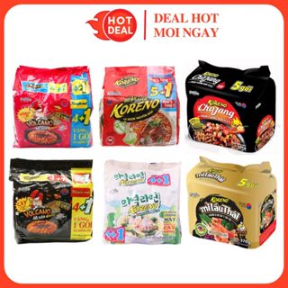 Lốc 5 Gói Mì Koreno Gà Phô Mai/Tương Đen/Kim chi/Mì Trộn/Chua Cay Đủ Vị