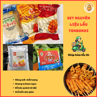 Set nguyên liệu lẩu tokbokki Hàn Quốc siêu ngon đầy đủ