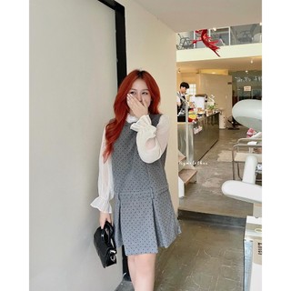 ✿Set Đầm Xám Chấm Bi✿