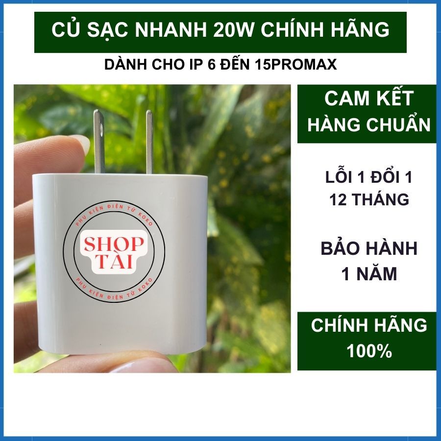 Củ Sạc Nhanh 20W, Dây Sạc Nhanh PD 20W, Cáp Sạc Nhanh Cho Điện Thoại X/Xsmax/11/12/13/14++ BH 12T TÀI SHOP
