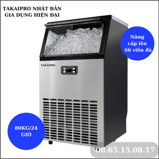 (Bản 2024) Máy làm đá viên TAKAIPRO HZB-80 80 kg/24 giờ- 66 viên đá không phải 55v/lần - làm đá siêu nhanh từ 20 phút