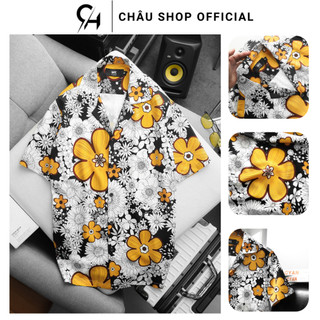 Áo Sơ Mi Nam, Áo Sơ Mi Lụa Nam Foyer CHÂU OFFICIAL STORE Hoạ Tiết Nổi Bật Cá Tính Trẻ Trung Chất Lụa Mềm Mịn Thoáng Mát