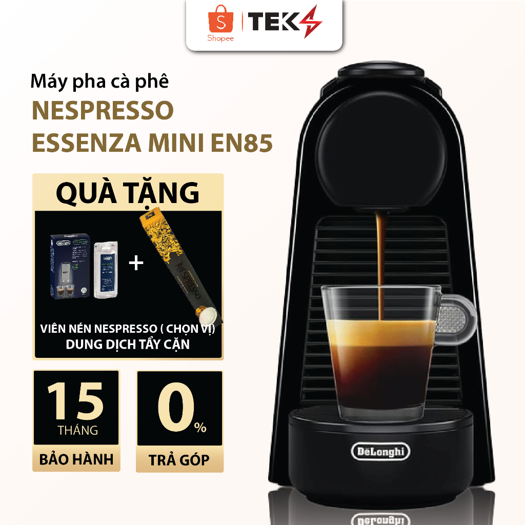 Máy pha cà phê viên nén tự động Nespresso Essenza Mini EN85, Áp suất 19 bar, BH 12 tháng