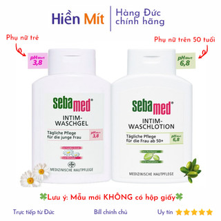 Bill Đức - Chai lớn x4 (200ml) Dung Dịch Vệ Sinh Phụ Nữ Sebamed Feminine Intimate Wash giảm khử mùi hôi phụ khoa
