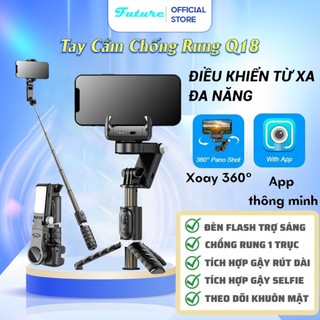 Gimbal Q18, Gậy Quay Video Gimbal Chống Rung Điện Thoại AI Chuyển Động Theo Khuôn Mặt Kéo Dài 53 cm