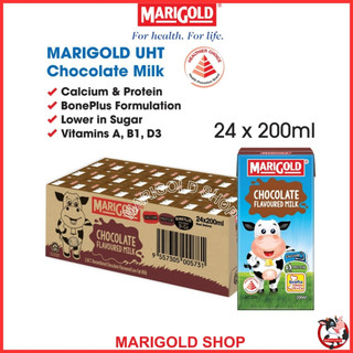 Sữa Tiệt Trùng Marigold vị socola, thùng 24 hộp 200ml, công thức Bone Plus