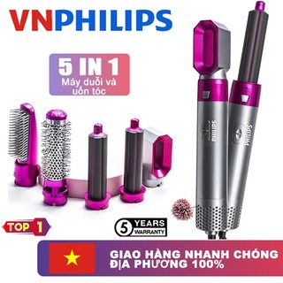 Máy Sấy Tóc Đa VNPHILIPS Năng 5 IN 1 Kiêm Máy Làm Tóc, Uốn, Duỗi, Làm Xoăn Tự Động Phù Hợp Mọi Loại Tóc