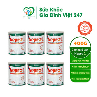 Combo 6 lon sữa nepro 1 400g - sữa dinh dưỡng dành cho người bị thận có ure huyết tăng suckhoegiadinhviet247