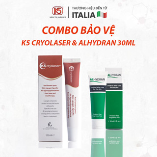 [Combo bảo vệ] Kem chống tăng sắc tố sau laser, peel, lăn kim cao cấp K5 Cryolaser 20ml & Kem phục hồi da Alhydran 30ml