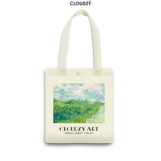 Túi tote vải canvas nữ nam phong cách Hàn Quốc Basic hoạ tiết in màu be LocalBrand Cloudzy túi FIELD