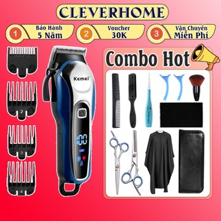 Tông đơ cắt tóc không dây chuyên nghiệp chính hãng kemei km-1995, máy tăng đơ hớt tóc chấn viền nam, người lớn, gia đình