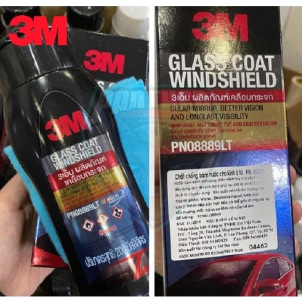 Dung dịch chống bám nước, nước mưa trên kính ô tô, gương hậu chính hãng 3M 08889LT  200ml