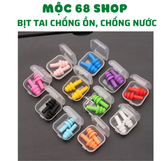 Nút Bịt Tai Chống Ồn Cách Âm Khi Ngủ Silicon Mềm Bịt Bảo Vệ Tai Chống Nước Bơi Lội Có Hộp Nhựa - Mộc 68 shop