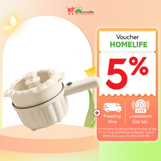 Chảo Điện Đa Năng Chống Dính Size 26Cm Dung tích 3L, Nồi Lẩu Đa Năng 2 Tầng Kèm Giá Hấp Tiện Dụng 6 Chế Độ