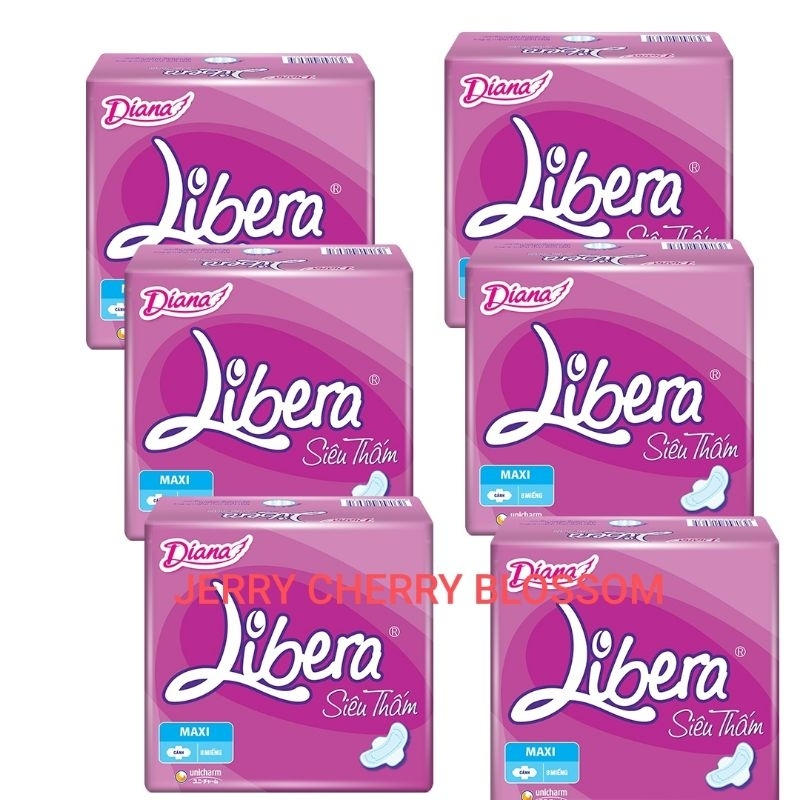 ốc 6 gói Diana siêu thấm Libera dày/mỏng