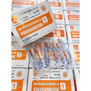 Bơm tiểu đường insulin, spa meso Vinahankook (1ml/100IU, 30G) - Hộp 100 cái