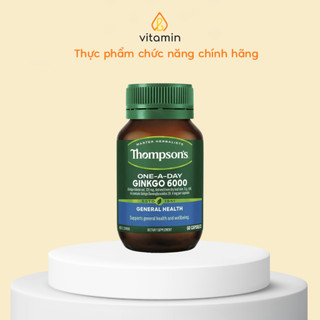 Viên bổ não Ginkgo Thompsons 6000mg lọ 60 viên mẫu mới ( Hàng Úc đi air)