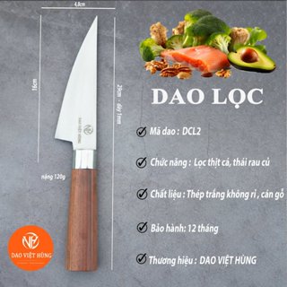 Dao lọc thái thịt cá thép không rỉ cán gỗ DCL2 DAO VIỆT HÙNG