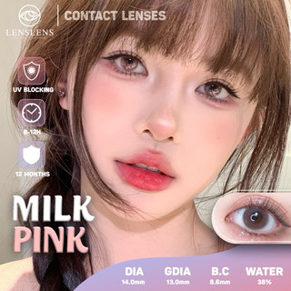 Lens Mắt Kính Áp Tròng Màu Hồng Sữa Ngọt Ngào Đủ Độ Cận
