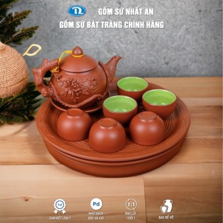Bộ ấm chén tử sa gốm sứ cao cấp Bát Tràng chính hãng - Bộ ấm trà - Bộ thẩm trà