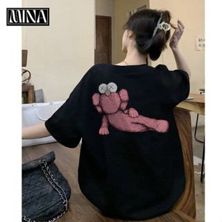 [HÀNG CAO CẤP]Áo thun nữ oversize 2024, áo phông unisex phom rộng tay lỡ in hình Kaws, thời trang ulzzang 100%cotton