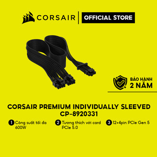 Dây cáp nguồn Corsair Premium Individually Sleeved 12+4pin PCIe Gen 5 12VHPWR 600W cable,Type 4 / CP-8920331