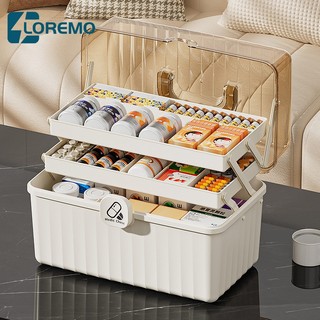 Hộp đựng thuốc gia -đình phân loại các loại thuốc, , chất liệu pp siêu bền Hộp đựng nhiều tầng có thể gập lại