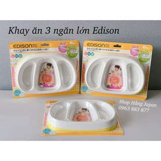 Khay ăn 3 ngăn lớn Edison mama nội địa Nhật cho bé - Hàng chính hãng