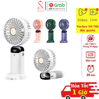 Quạt tích điện mini cầm tay N15 xoay 90 độ, pin trâu 7h-9h làm mát công suất lớn 5 chế độ gió