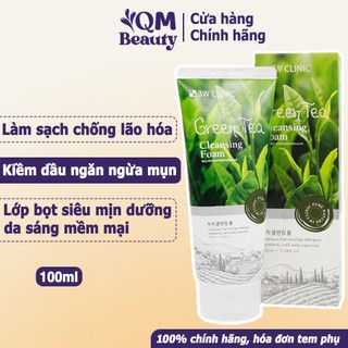 Sữa rửa mặt 3W Clinic Trà xanh 100ml Hàn Quốc, dưỡng ẩm da mẫu mới