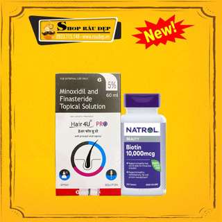  Combo Dung Dịch Hair 4U Pro + Biotin  Hỗ Trợ Mọc Tóc