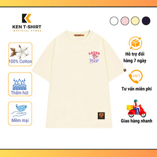 Áo thun form rộng Ken T-Shirt Lotso Bear 1228 unisex tay lỡ cotton 100
