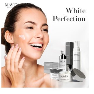 Combo Mavex White Perfection dưỡng trắng hoàn hảo ( Bọt rửa mặt + Serum dưỡng trắng)