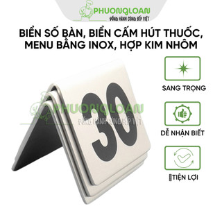 Biển số bàn, đặt bàn, cấm hút thuốc, menu bằng Inox, hợp kim nhôm thích hợp cho nhà hàng, quán cà phê
