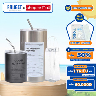Cốc Giữ Nhiệt FAUGET, Ly Giữ Nhiệt Dung Tích 600ml Chất Liệu Inox 304 Giữ Nhiệt Từ 8-12 Giờ, Tặng Kèm Ống Hút Và Túi