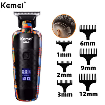 Tông Đơ Cắt Tóc Chấn Viền Kemei Kiêm Cạo Râu Đầu Sạc USB Cao Cấp Tiện Dụng Km 5090