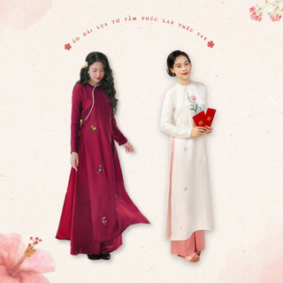 Sumire Store Áo dài Lụa tơ tằm Phúc Lan - Thêu tay
