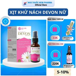 Xịt Khử Mùi Nách DEVONGiúp Làm Thơm, Khử Mùi Hôi - Hộp 30ml (Nữ)
