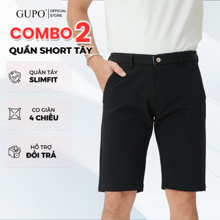 Combo 2 Quần Short Tây Nam Cotton Co Giãn 4 Chiều GUPO Local Brand Quần Âu Đùi Ngắn Nam Cao Cấp