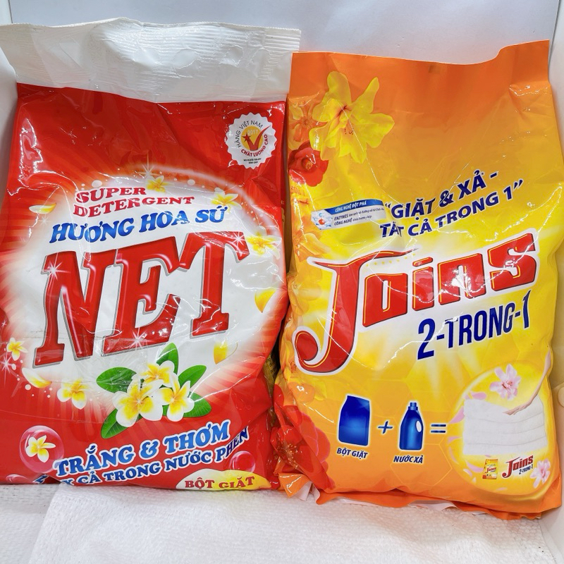 Bột giặt Joins 2 trong 1 gói 2,7Kg/ Bột Giặt Net 2,4kg