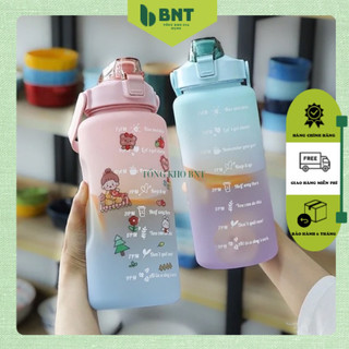Bình Đựng Nước Dễ Thương Có Vạch Báo Giờ Uống Nước ( 2000ml )