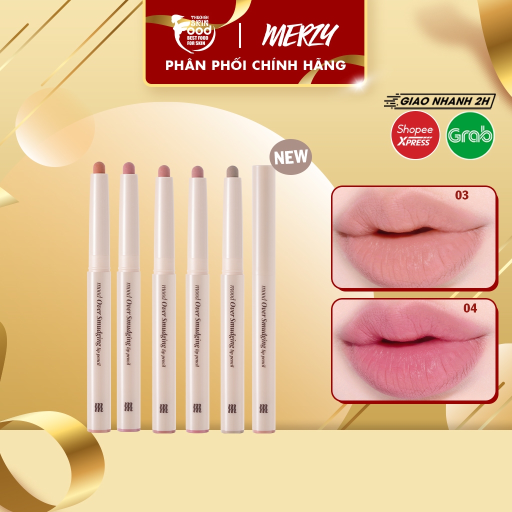Chì kẻ viền môi Merzy Mood Over Smudging Lip Pencil 0.9g ThegioiSkinfood