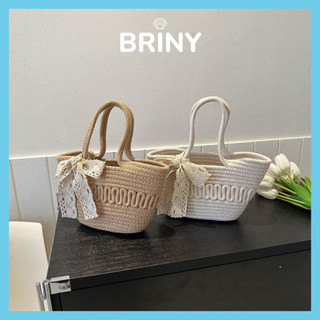 Túi dệt cói vintage túi xách nữ sức chứa lớn du lịch đi biển phong cách Hàn Quốc Briny - T06
