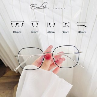 Kính gọng mảnh vuông đa giác nam nữ Emilie eyewear chất liệu kim loại phụ kiện thời trang 72328